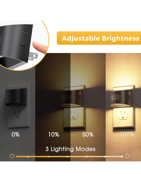 Luz Nocturna LED L LOHAS con Sensor de Movimiento 3000K - Paquete de 2