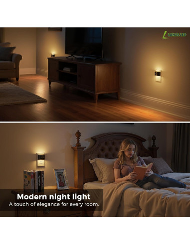 Luz Nocturna LED L LOHAS con Sensor de Movimiento 3000K - Paquete de 2