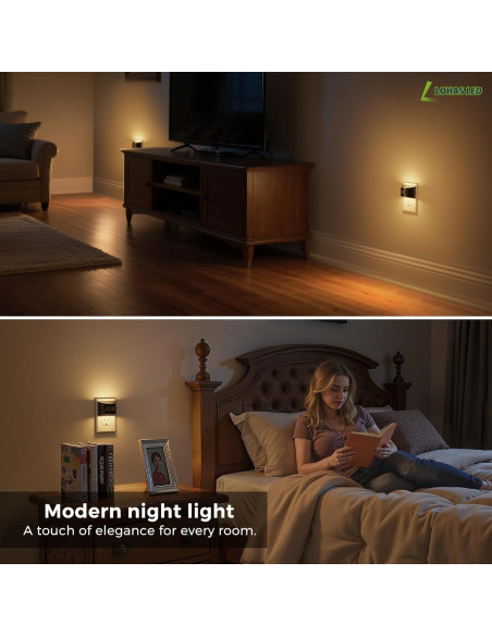 Luz Nocturna LED L LOHAS con Sensor de Movimiento 3000K - Paquete de 2