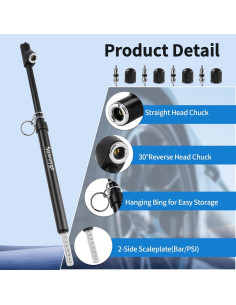 Medidor de Presión de Neumáticos Snwoygr 30cm Doble Escala 10-150 PSI 2