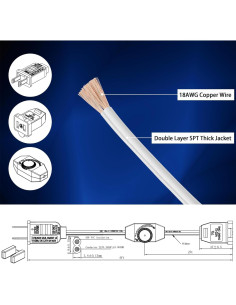 Cable de Extensión con Interruptor Regulador Fiabtool 1.8m 2
