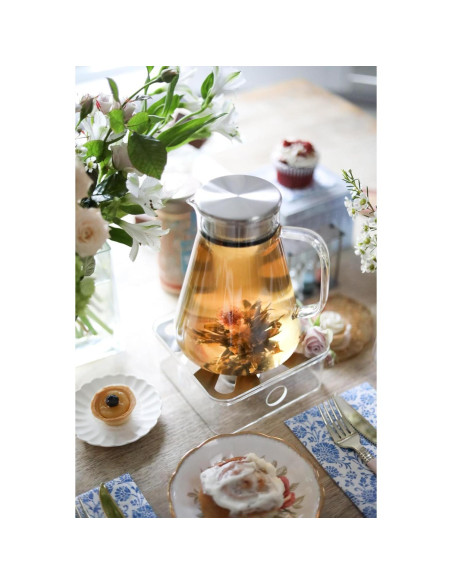 Hervidor de Té One-Touch Teabloom 800 ML Vidrio Borosilicato