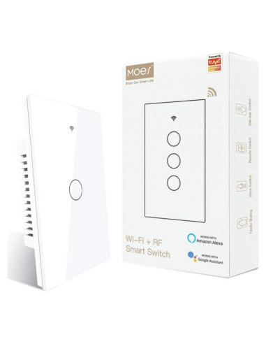 Interruptor Inteligente MOES 1 Gang WiFi 2.4GHz Blanco