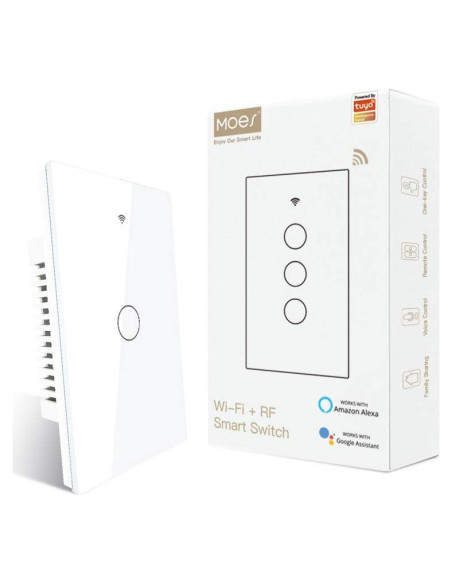 Interruptor Inteligente MOES 1 Gang WiFi 2.4GHz Blanco