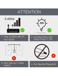 Interruptor Inteligente MOES 1 Gang WiFi 2.4GHz Blanco 2