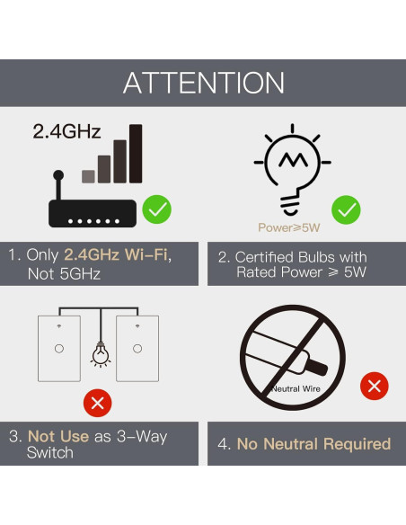 Interruptor Inteligente MOES 1 Gang WiFi 2.4GHz Blanco