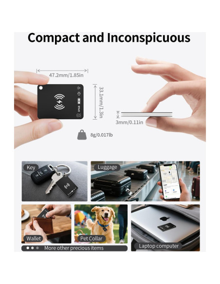 Localizador de Llaves FVJ con Apple Find My - Recargable Negro