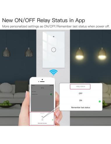 Interruptor Inteligente MOES 1 Gang WiFi 2.4GHz Blanco