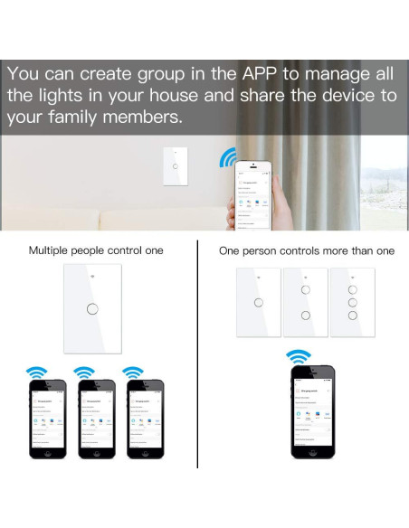 Interruptor Inteligente MOES 1 Gang WiFi 2.4GHz Blanco