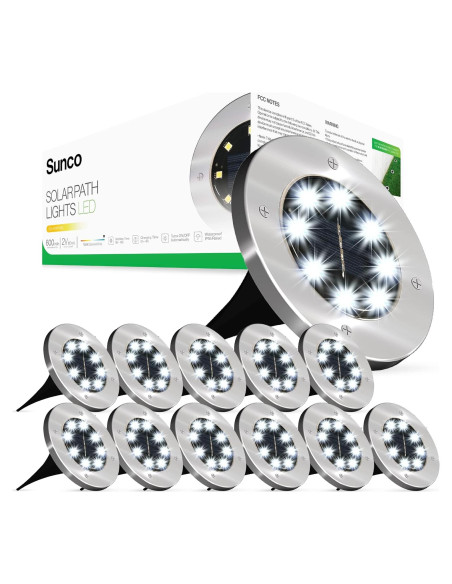 Luces Solares para Jardín Sunco LED 12 Piezas 5000K Impermeables