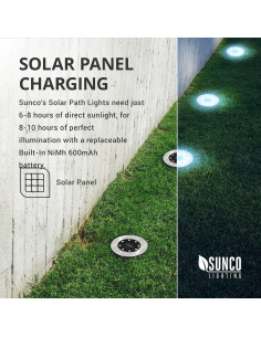 Luces Solares para Jardín Sunco LED 12 Piezas 5000K Impermeables 2