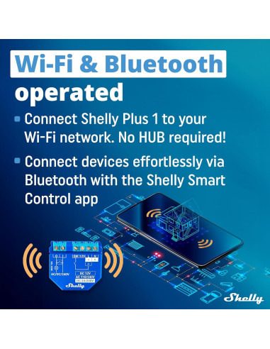 Interruptor Inteligente WiFi Shelly Plus 1 UL - Control Remoto