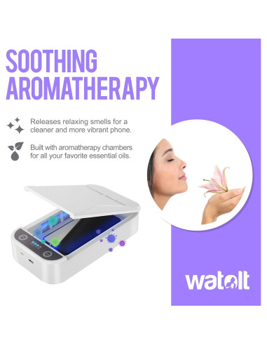 Caja Desinfectante UV Watolt para Teléfonos hasta 16.76 cm