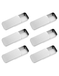 6 Cajas de Lata Rectangular Larrel para Almacenamiento DIY Plata