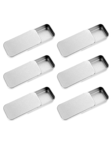 6 Cajas de Lata Rectangular Larrel para Almacenamiento DIY Plata