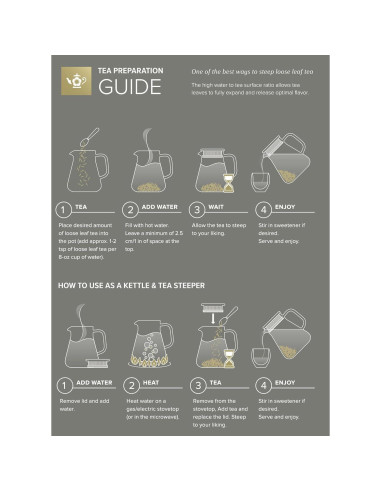 Hervidor de Té One-Touch Teabloom 800 ML Vidrio Borosilicato