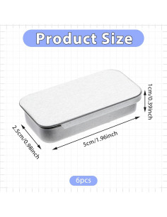 6 Cajas de Lata Rectangular Larrel para Almacenamiento DIY Plata 2