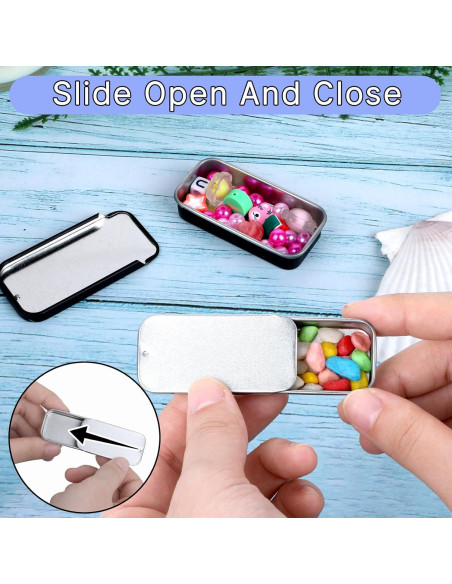 6 Cajas de Lata Rectangular Larrel para Almacenamiento DIY Plata