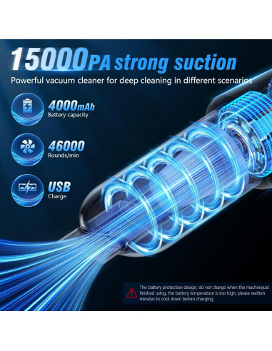 Aspiradora Portátil Inalámbrica IHE HL-107-1 15000Pa 120W