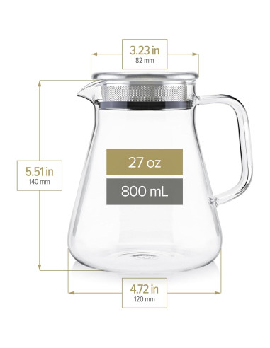 Hervidor de Té One-Touch Teabloom 800 ML Vidrio Borosilicato