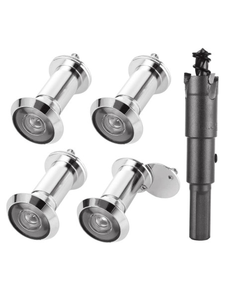 5 Mirillas de Puerta 220 Grados Zinc SENENQU con Broca 16mm
