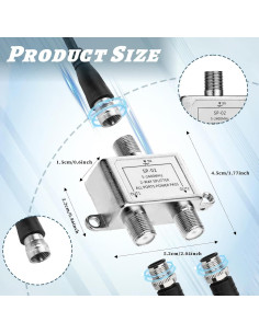 Divisor Coaxial 2 Vías Zyghjort 5-2400MHz para TV e Internet 2