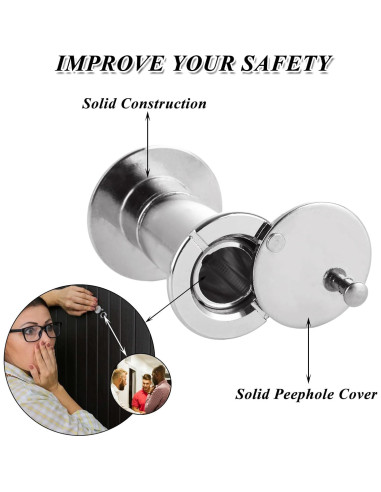 5 Mirillas de Puerta 220 Grados Zinc SENENQU con Broca 16mm