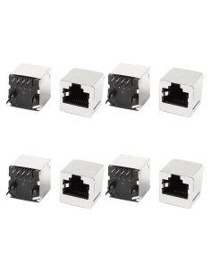 Acoplador RJ45 hembra a hembra 8P8C uxcell para PCB - 8 unidades
