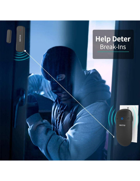 Timbre de puerta inalámbrico SECRUI con 2 sensores y 52 timbres