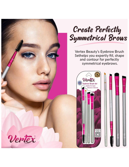 Kit de Cepillos para Cejas Vertex Beauty - Angulados y Spoolie