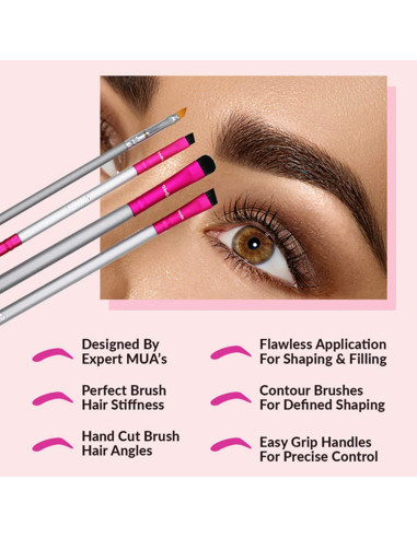 Kit de Cepillos para Cejas Vertex Beauty - Angulados y Spoolie