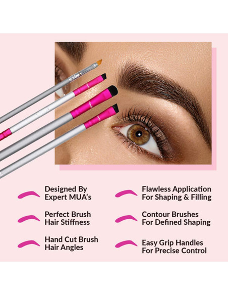 Kit de Cepillos para Cejas Vertex Beauty - Angulados y Spoolie