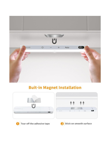 Luces de Gabinete WILLED 60 LED Recargables 2 Paquete