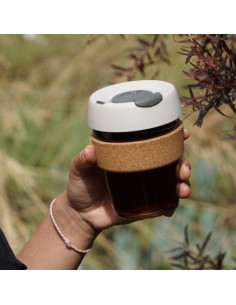 Taza de Café Reutilizable KeepCup 340ml Vidrio y Corcho 2