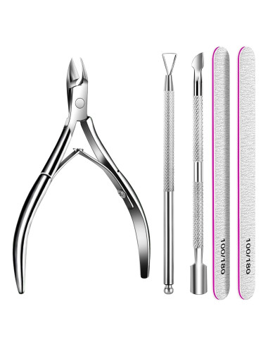 Kit de Manicura Teenitor 5 en 1 - Recortador y Empujador de Cutículas