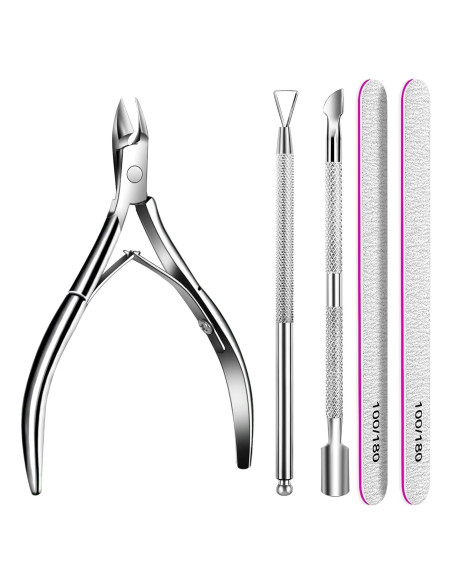 Kit de Manicura Teenitor 5 en 1 - Recortador y Empujador de Cutículas