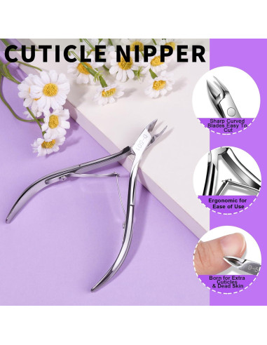 Kit de Manicura Teenitor 5 en 1 - Recortador y Empujador de Cutículas