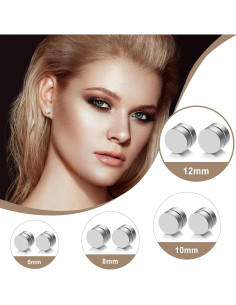 Pendientes Magnéticos OIDEA Hipoalergénicos 4 Pares 6-12mm 2