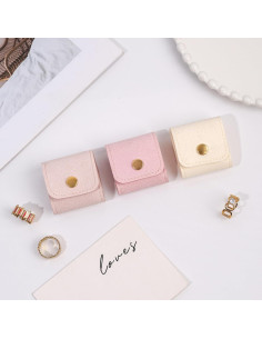 3 Mini Organizadores de Joyería COOKOOKY Beige Plegables 2