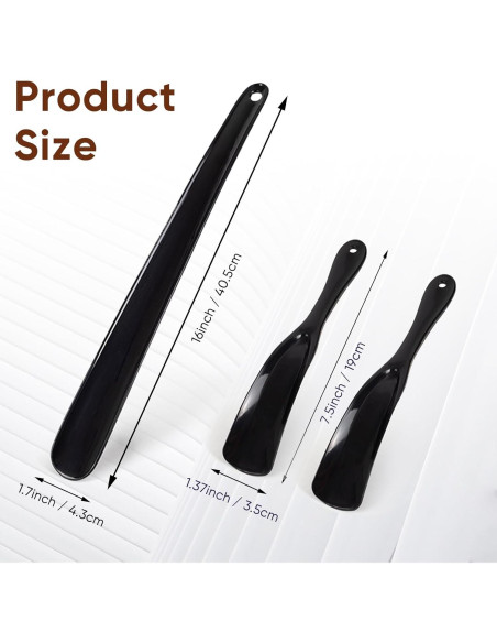 Cuchara para zapatos DeFageH - 3 piezas, mango largo 40.6 cm Cuchara para zapatos DeFageH - 3 piezas, mango largo 40.6 cm