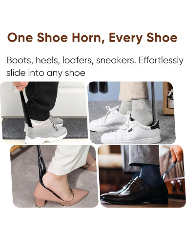 Cuchara para zapatos DeFageH - 3 piezas, mango largo 40.6 cm