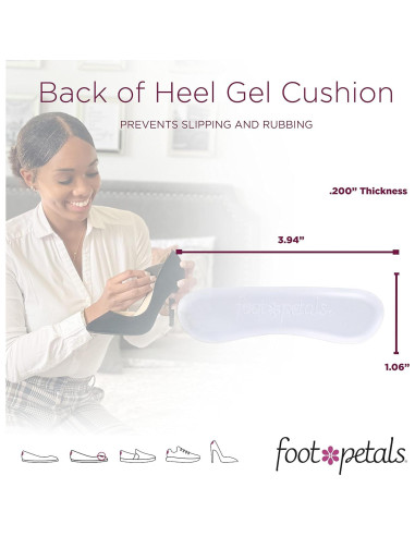 Cojín de Talón Foot Petals para Mujeres - Gel Transparente