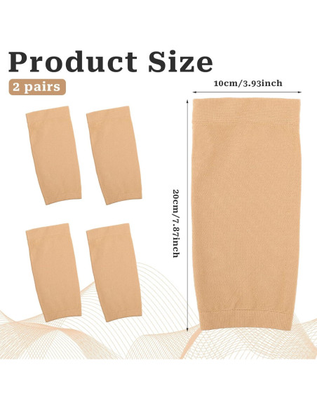 2 Pares Manga Cubierta Tatuaje Unisex MOZEAT 20x10 cm Nude