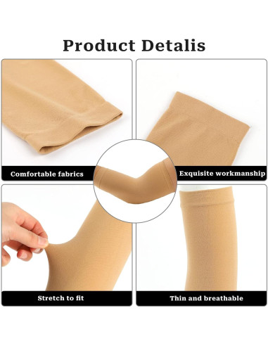 2 Pares Manga Cubierta Tatuaje Unisex MOZEAT 20x10 cm Nude