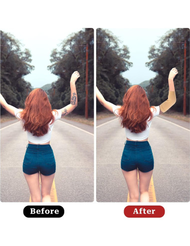 2 Pares Manga Cubierta Tatuaje Unisex MOZEAT 20x10 cm Nude