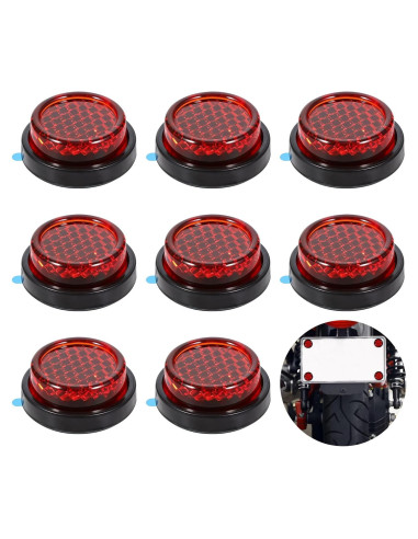 Reflectores Rojos Autoadhesivos Giantree 8 Pcs 2.4 cm