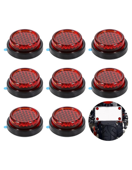 Reflectores Rojos Autoadhesivos Giantree 8 Pcs 2.4 cm