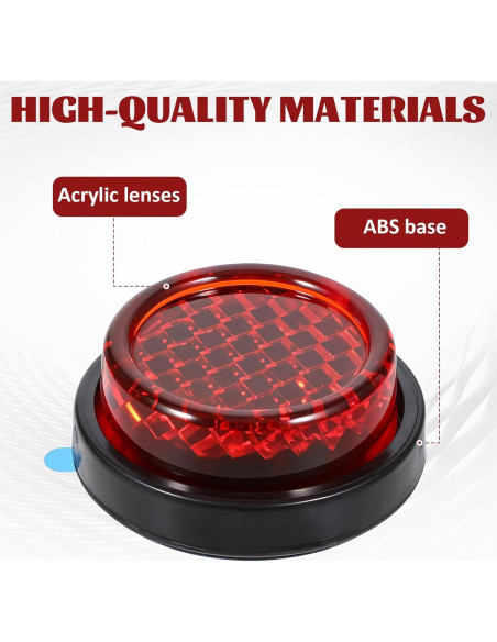 Reflectores Rojos Autoadhesivos Giantree 8 Pcs 2.4 cm