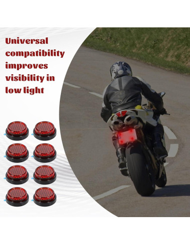 Reflectores Rojos Autoadhesivos Giantree 8 Pcs 2.4 cm