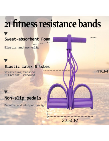 21 Bandas de Resistencia Genérico - 6 Tubos para Fitness